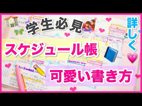 学校で使える スケジュール帳の書き方 学生必見 予定が見やすいのに可愛い 手帳の中身紹介 Youtube