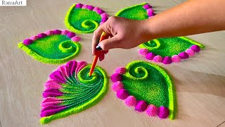 Simple Rangoli | Diwali Rangoli Designs | Navratri Rangoli designs | Rangoli colors | Ranu Art