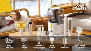 🐾11 in 1 Home pet salon: VACUUM, GROOM, TRIM, DRY AND MORE!