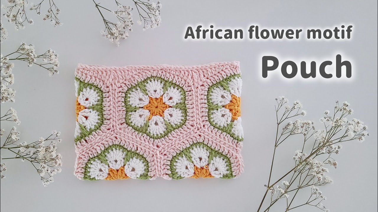 African flower motif pouch - YouTube
