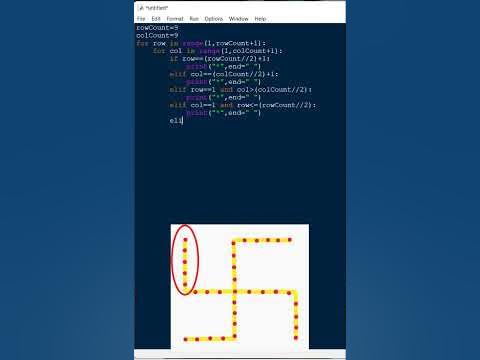 Swastik in Python #shorts #coding #pattern | Complete 1k subscriber ...
