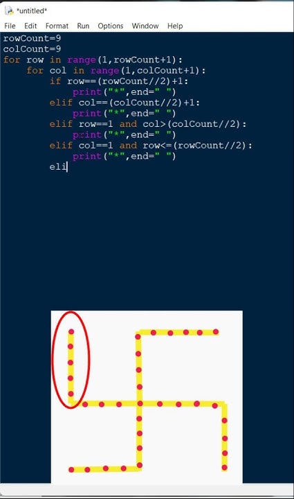 Swastik in Python #shorts #coding #pattern | Complete 1k subscriber ...