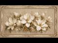 Manchester Tan Magnolia Dream Floral Frame | 1 Hour 4K OLED TV Art | No Sound