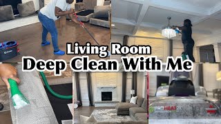 LIVING ROOM DEEP CLEAN WITH ME| EXTREME CLEANING MOTIVATION