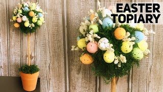 How To Make A Dollar Tree Topiary With Mini Foam Eggs -- Decor -- Easter 2020