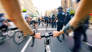 Riding in 3 NYC boroughs with 333 people  POV Fixed Gear