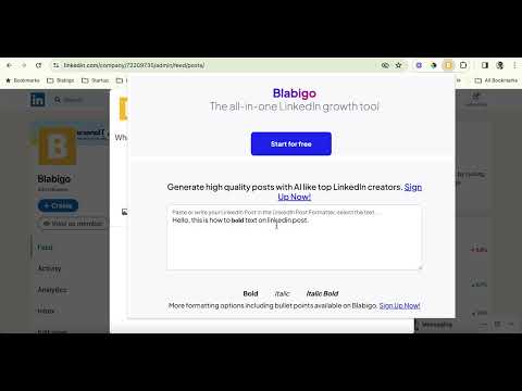 Blabigo - Text Formatter For LinkedIn video preview 2
