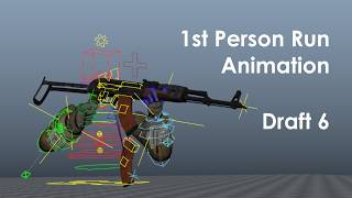 Animation Games - 1st Person Run Animation With AK - Draft 6 #3danimation #gameanimation