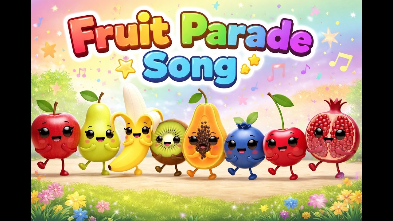 Fruit Parade Song 🍎🍌 || Fun Healthy Eating Song for Kids || Nursery Rhyme