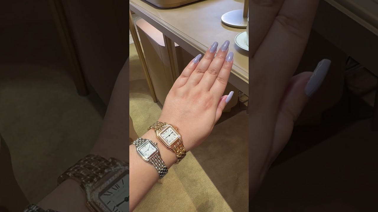 Сравнение размеров часов Cartier Panthere: маленький, средний и большой 