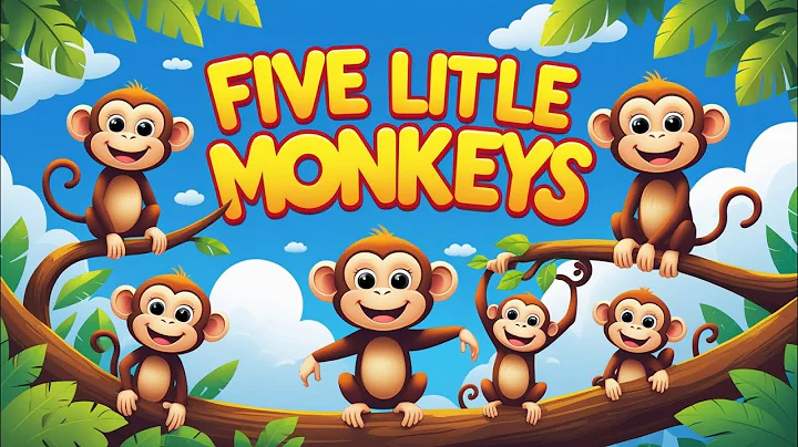 Five Little Monkeys Jumping on the bed - 3D Animation English Nursery rhyme for children. 