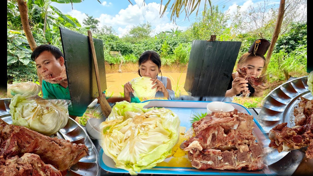 KINH HOÀNG CUỘC THI: ĂN MỖI NGƯỜI 3 KG THỊT XƯƠNG HEO VÀ RAU BẮP CẢI SỐNG - THẮNG NHẬN 2 TRIỆU