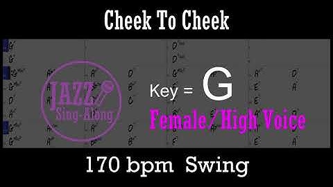 Thumbnail of Cheek To Cheek - with Intro + Lyrics in G (Female) - Jazz Sing-Along