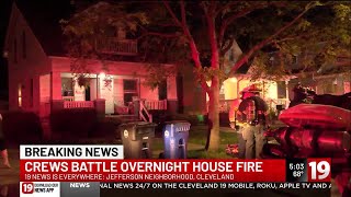 Cleveland Firefighters battle house fire on West side