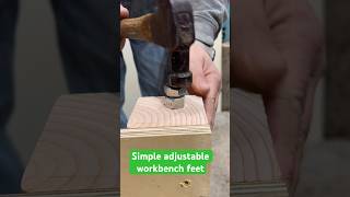 Simple adjustable workbench feet from bolts and nuts workshop diy tools
