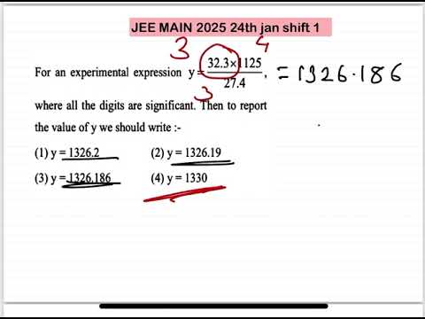 JEE MAIN 2025(24 jan shift1)For an experimental expression y=32.3*1125/27.4where all the digits are 14 JEE MAIN 2025(24 jan shift1)For an experimental expression y=32.3*1125/27.4where all the digits are