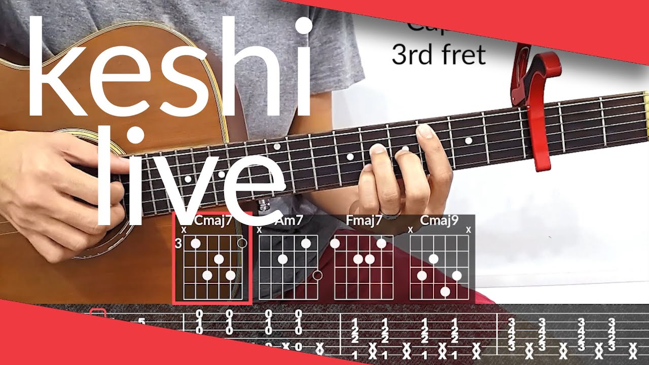 Blue Live Keshi Guitar Tutorial Tab Chords Youtube