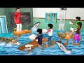 Floods in School Classroom Baadh Students Teacher Rescue Moral Stories Hindi Kahani New Comedy Video