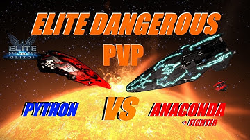 Elite dangerous - PVP - Python VS Anaconda + Fighter ( How to take on big ships )