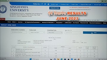 SINGHANIA UNIVERSITY JUNE 2023  Examination Results #result #singhaniauniversity #june2023