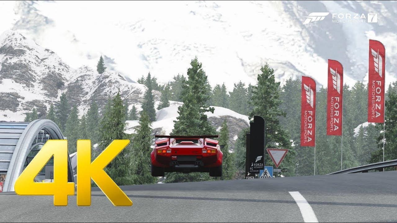 Lamborghini Countach Bernese Alps -Forza Motorsport 7- [4K-60FPS] (3rd person view)
