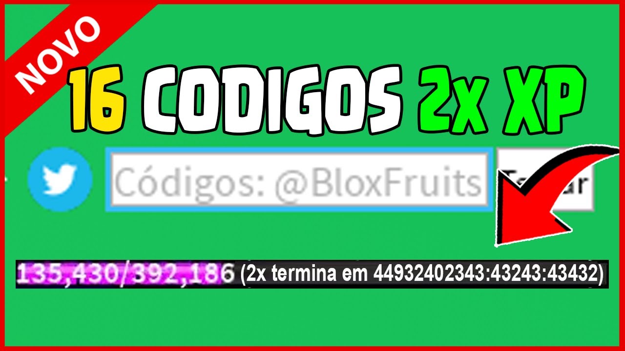 SAIU! CODIGO DE 10 HORAS DE 2x XP NO BLOX FRUITS! code blox fruit