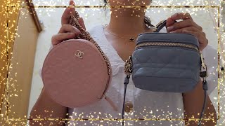 Chanel round bag and Dior mini vanity