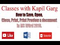 MS Word 2010: How to Save, Open, Close, Print, Print Preview a Document. (Function of FIle Menu)