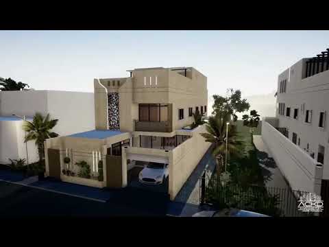 تصميم فيلا طراز نجدي مدمج مع مودرن