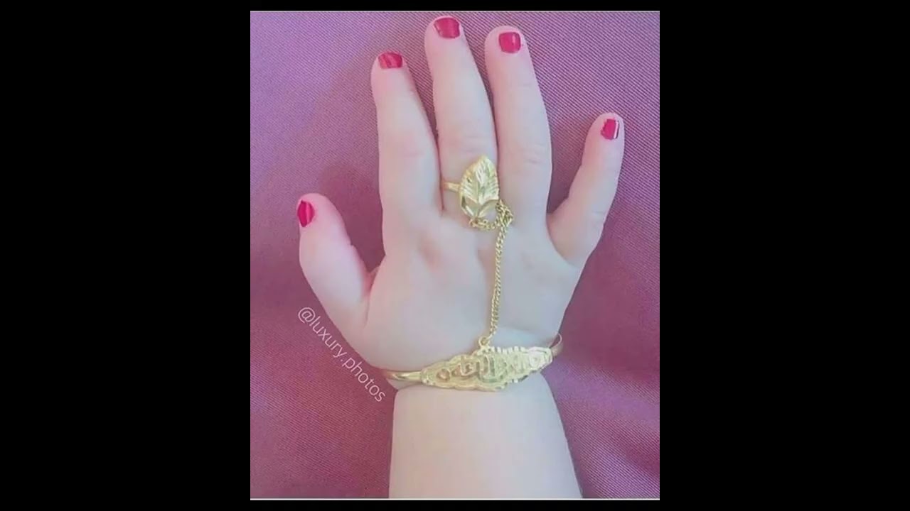 Baby girl gold bracelet finger ring design 2023 💞