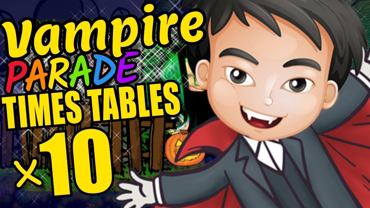 Halloween Vampire Teaching Multiplication Times Tables x10 Educational ...
