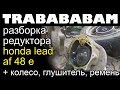 honda lead af48e 50 разборка редуктора заднего колеса | снятие ремня |снятие глушителя с коллектором