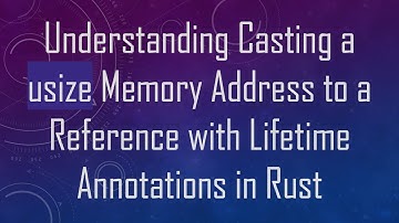 Understanding Casting a usize Memory Address to a Reference with Lifetime Annotations in Rust