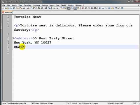 HTML Whitespace, H1, P, BR, ADDRESS