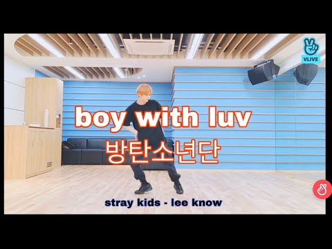 [스트레이 키즈 리노] lee know dancing to boy with luv by bts | 리노리방