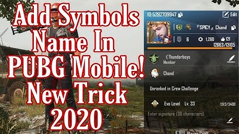 PUBG MOBILE Add Symbols For Stylish Name in Under 2 minutes Without Any app|| Pubg mobile new Trick