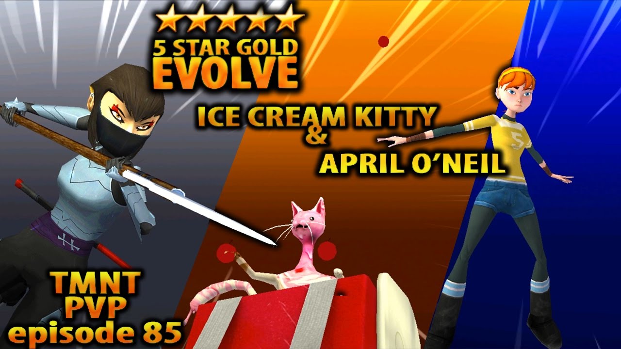 Ninja Turtles Legends. Ice Cream Kitty and April O'Neil Evolve to 5