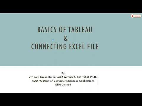 Basics of Tableau and Connecting Excel File in to Tableau - YouTube