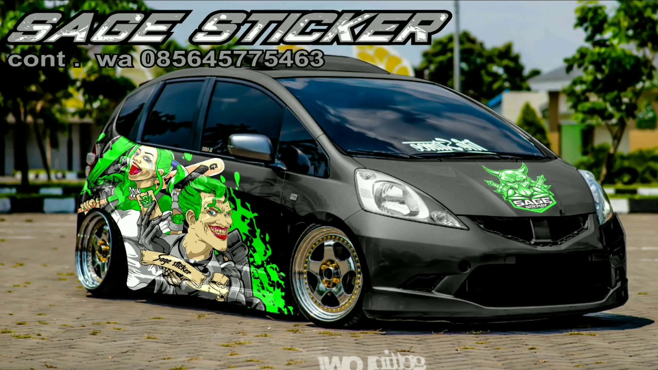 Cara Desain Mobil Stiker Honda Jazz Tema Joker YouTube