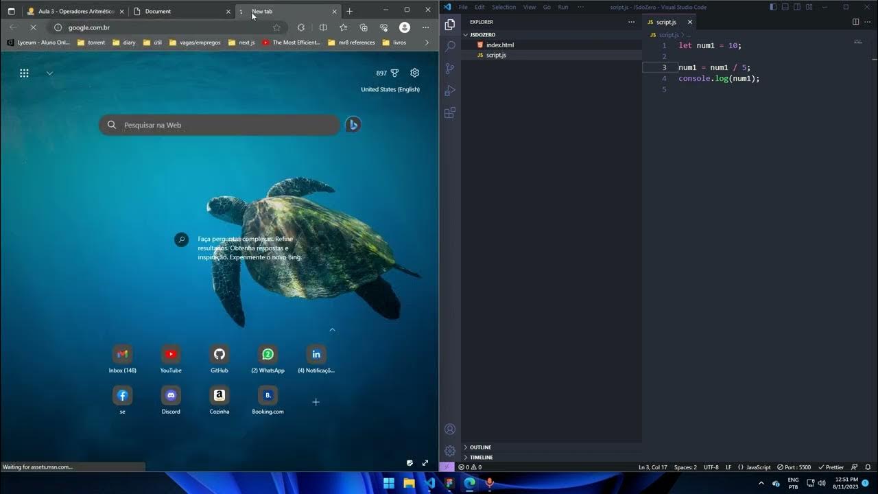 JAVASCRIPT para Iniciantes - Aula 3 (Operadores Aritméticos) - YouTube