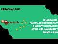 Parte 29 |#PHP| - Erros no PHP