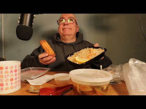 ASMR Eating my new go to Chinese Food Combo