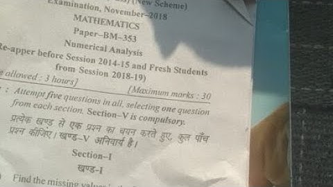 Numerical Analysis 2018 Mdu Question Paper