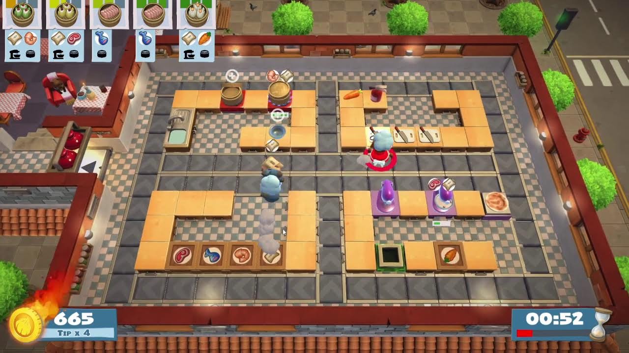 Overcooked 2! 2 players will complete all Levels!
