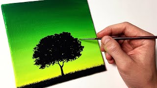 Easy Green Night for Beginners | Acrylic Painting Tutorial Step by Step by Arter 18,133 views 3 months ago 8 minutes, 7 seconds