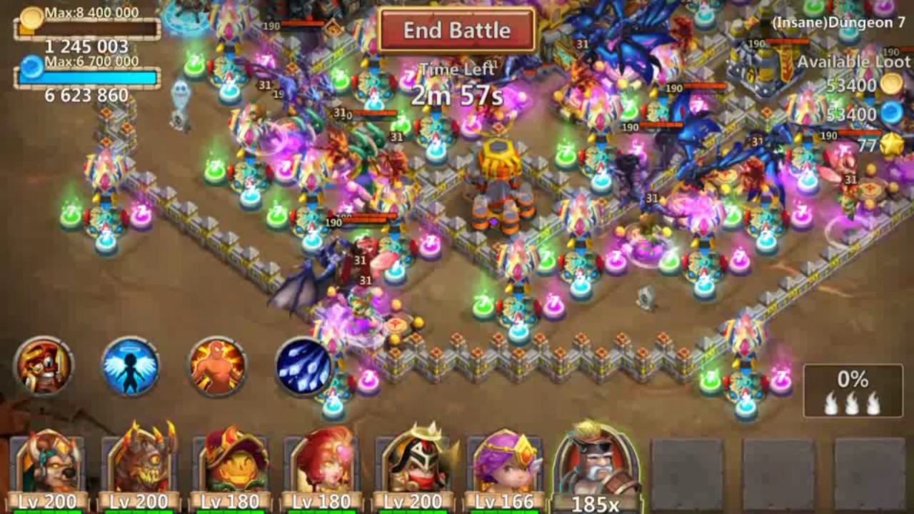 HOW TO BEAT INSANE DUNGEON 7-2 CASTLE CLASH!!!