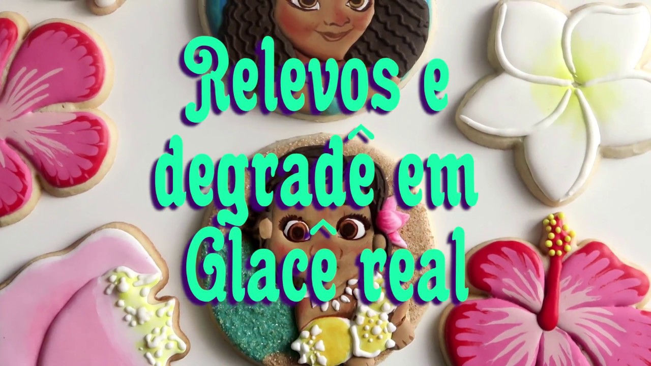 Como Fazer Degradês e Relevos em Glacê Real: Moana