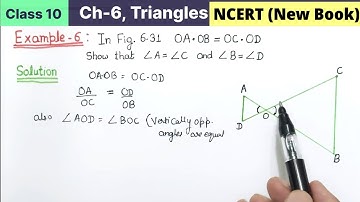 Class 10th Chapter 6 Triangles Example 6 Maths New NCERT CBSE Syllabus In fig OA.OB= OC.OD Show that