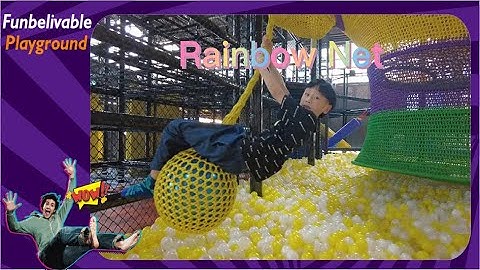 Bettaplay Rainbow net is an eye-catching indoor playground kids safety climbing attraction.