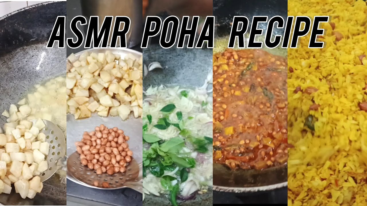 ASMR Poha Cooking, Poha Recipe, Indori Poha 